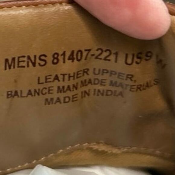 Nunn Bush Cognac Brown Leather Plain Toe Lace Up Oxford 9 Wide Memory Foam - Picture 8 of 14